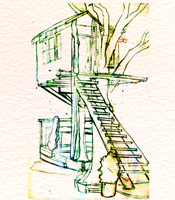 Natti Tree House sketch by Lucretia Seabrook