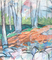 Plein Air Collage - Last Tree House Jam by Lucretia Seabrook