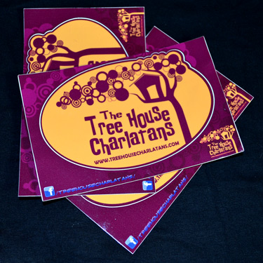 The Tree House Charlatans Merchandise - Standard Oval Die-Cut - Purple & Orange